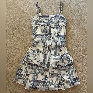Kirious LA Smocked Floral & Paisley Tiered Mini Dress - Size S